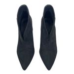 H by Halston  Faux Suede Pointed Toe Block Heel Ankle Boots Black Size 7.5 Photo 3