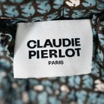 Claudie Pierlot Satin Floaty Wide Leg Mid Rise Small Horse Print Trousers Pants Photo 1