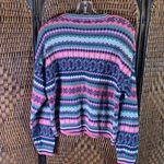 Vintage Pink, Purple Multicolor Striped Sweater Size L Pink Size L Photo 3
