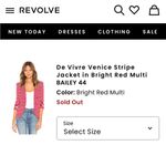 Bailey44 Revolve  Joie De Vivre Venice Stripe Double Breast Jersey Knit Jacket‎ S Photo 5