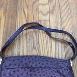 Purple Ostrich Texture Shoulder Bag adjustable‎ strap gold tone hardware Photo 14