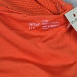 Aerie Orange Textured Lettuce Hem Scoop Bikini Swim Top Crop Bra L Photo 6