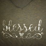 Faded Glory FG L Olive Gold BLESSED Long Sleeved Top Photo 2