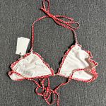 Good American Gingham Lattice Edge Bikini Top Photo 6
