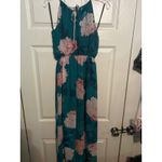 Sweet Storm Maxi Dress Green Pink Floral Sleeveless Flowy Summer Dress S Photo 3