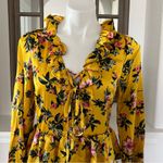 Avec Les Filles Tiered Satin Ruffle Dress, Multi Yellow Gold Size 6 Retail $158 Photo 10