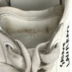 Saint Laurent  Court Classic White Canvas Leather Logo Low Top Sneakers Shoes 36 Photo 6