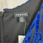 Torrid Blue Velvet Burnout At The Knee High Slit Dress Sz.26W NWT Photo 8