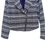Joie  Darnel Printed Moto Jacket Zip front blue size M Photo 5