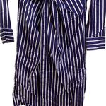 ZARA  Woman Blue Striped Button Front Midi Shirt Dress Sz S Photo 2