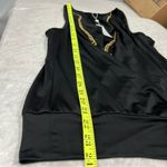 Trina Turk NWT S Vanda Black Draped embellished tank w/Gold Chain Photo 10