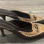 Antonio Melani FINAL PRICE Heels Kitten Suede & Leather Moccasin Style Brown Photo 0