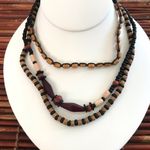 Surfer Bead Necklaces Set of Three Tan Photo 1