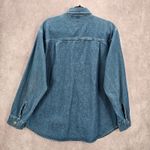 DressBarn Blue Embroidered Scarecrows VTG Button Y2K Cotton Denim Shirt L Large Photo 1