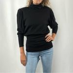 Vintage Valentino Miss V Wool Ruched Turtleneck Sweater in Black Size Small Photo 2