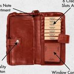 Valenca Holland Brown Woven Distressed Leather Wallet Credit Card ID Holder Photo 1