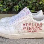 Valentino Garavani Valentino Atelier San Gallo printed broderie anglaise leather sneakers IT 38.5 Photo 5