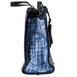 Kate Spade Kate Spade New York Blue Tweed Satchel Handbag Leather Trim Tassel Photo 4