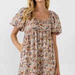 Free The Roses Women's Floral with Gold Print Babydoll Dress Photo 0