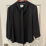 HD in Paris Anthropologie  Astral Tie Neck Black‎ Chiffon Blouse size 4 Photo 7