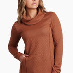 Kuhl  Women’s Athena Cowl Neck Merino Wool-Blend Sweatshirt Copper Large Photo 0