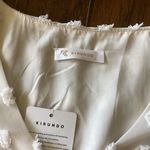 Kirundo White Swiss Dot Chiffon Babydoll Short Sleeve Dress Photo 4