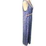 Cable & Gauge Blue and White Heathered Sleeveless Maxi Dress Photo 4