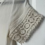 August Silk Options Lace Trim Embroidered Top - Size S Photo 2