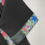 Invisible World Alaska Womens Kimono Jacket Hand Painted Silk Polyester Large Black Photo 6