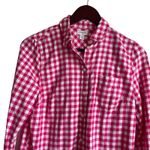 J Crew Women Top XS Pink Buffalo Check Long Sleeve Button Up Preppy Cowgirl Photo 8