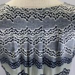 CAbi Silk Chantilly Lace Black White Silver Blouse Top Size Small Photo 11