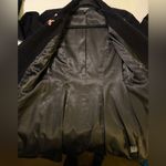 Betsey Johnson  Black Corduroy Lined Belted Embroid Double Breasted Trench Coat Photo 9