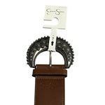 Jessica Simpson Belt Women's Size L 12-14 Brown Leather Buckle Design NWT $30 Photo 1