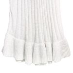 Ashley Stewart White & Silver Long Sleeve Flounce Hem Ribbed Knit Midi Dress Photo 6