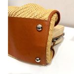 Valentino Garavani Rosette Woven Raffia Canvas Top Handle Bag Natural Beige Photo 6
