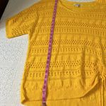 Simply Noelle  Yellow Short Sleeve‎ Crochet Style Sweater Size Large Photo 4