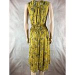 London Times Golden Floral Smocked Waist Midi Dress Size 2 Photo 6