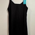 Vanity Fair NWT Vintage  Black Opaque Midi Slip Dress V-neck Size 36 Made in USA Photo 0