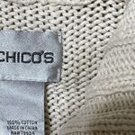 Chico's Sweater Jacket Full Zip Cream Size L Large Knit Mock Neck Size 2 Cotton Photo 5
