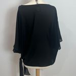 Vintage Armon Originals New York Semi Sheer Black Embellished Side Tie Top Size XL Photo 5