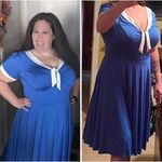 Unique Vintage  Gwynnie Bee Contrast Trim Blue Dress,‎ 5X Photo 2