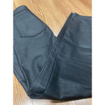 Eileen Fisher  Black Waxed Faux Leather Organic Cotton Blend Pants size 8 Photo 7