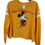 Disney WALT  WORLD MICKEY MOUSE YELLOW CROPPED SWEATSHIRT SIZE XL PRE-OWNED‎ Photo 0