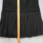 Loft  Drop Waist Dress 10P Black Eyelet Bodice Pleated Skirt Womens Casual Formal Photo 6