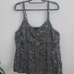 Torrid  Women’s Gingham Floral Babydoll Tank Top Flowy Blouse Pulse Size 3 3X Photo 0