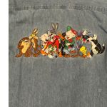 Vintage Looney Tunes denim shirt red Pocket tab no size tag fits XL W XL/XXL Blue Photo 11