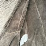 BCBGeneration  Brown Faux Suede Faux Fur Trim Asymmetrical Jacket Small Cabincore Photo 3