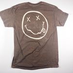 Nirvana  Brown Distressed Smiley Band Concert Cotton Tee Size M Photo 1