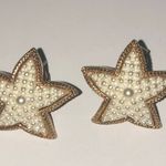 Gold & Pearl Starfish Beach Earrings Photo 0