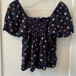Madewell  Navy Floral Blouse Photo 2